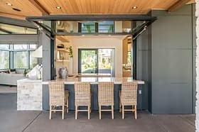 Luxury opening window system on a modern home